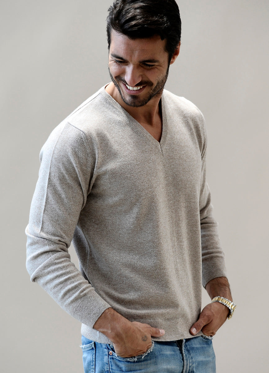 Pull Col V Homme